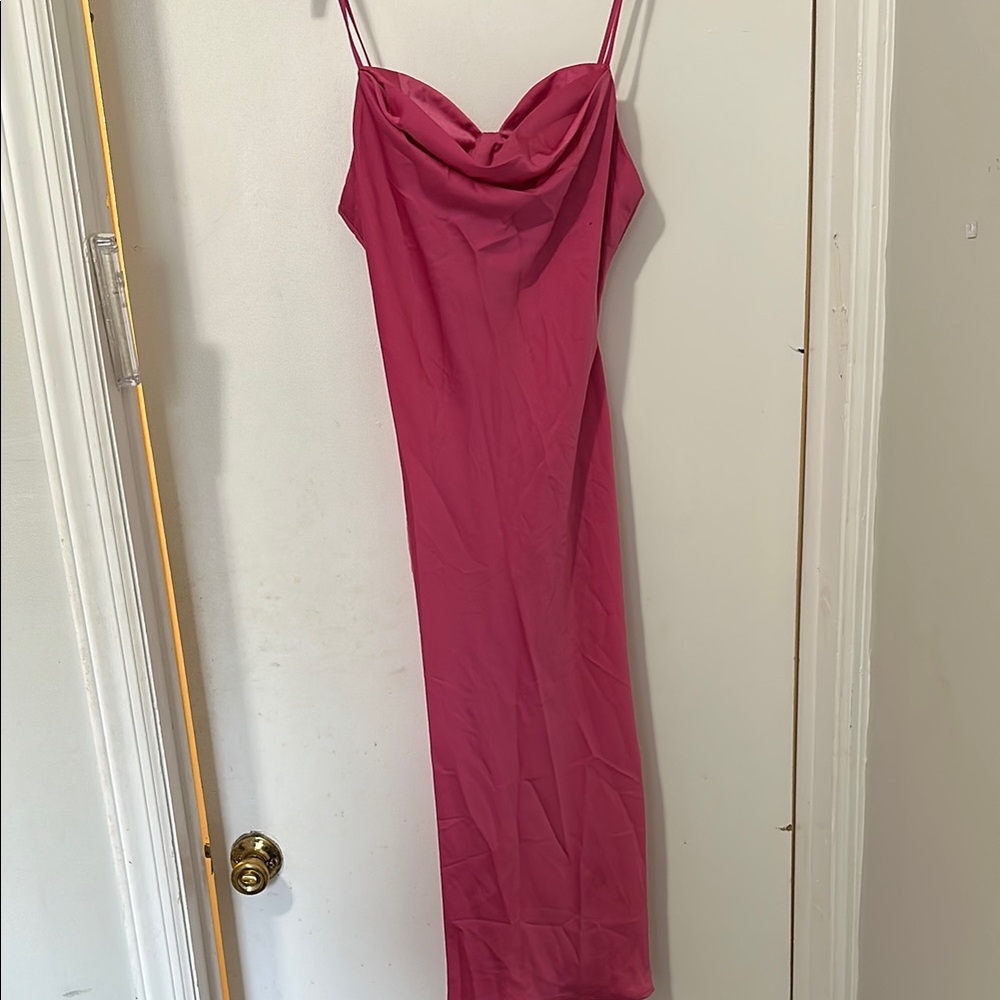 Elegant Pink Spaghetti Strap Dress